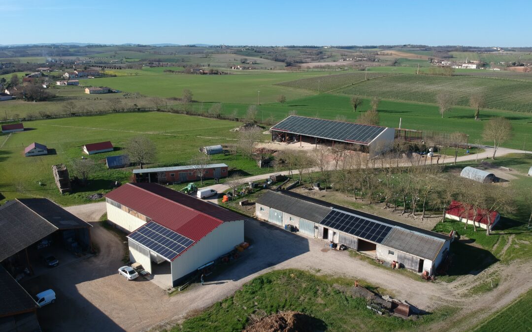 Installation photovoltaïque de plus de 100 kWc sur bâtiments agricoles en autofinancement dans le Tarn (81)